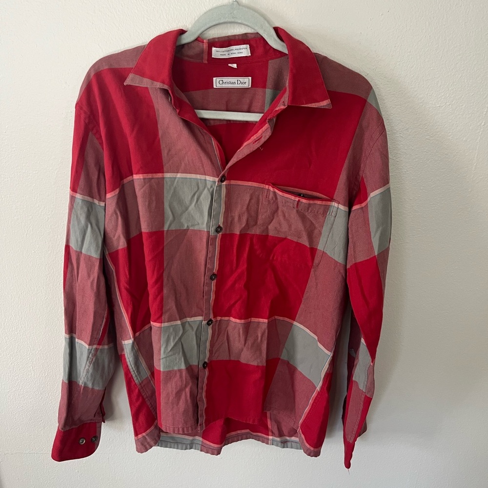 vintage Christian Dior Plaid Large